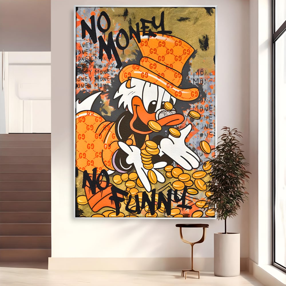 Tablou canvas cu tablou canvas cu rata stilizata, in rama de aluminiu argintiu